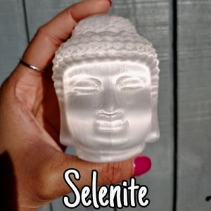 Selenite Hand Carved Buddha Statue